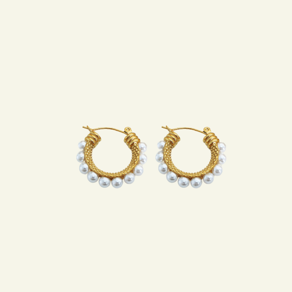 Regal Pearl Hoops