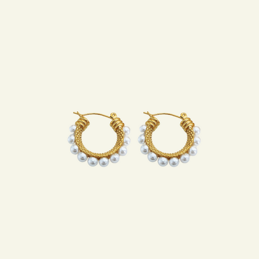 Regal Pearl Hoops