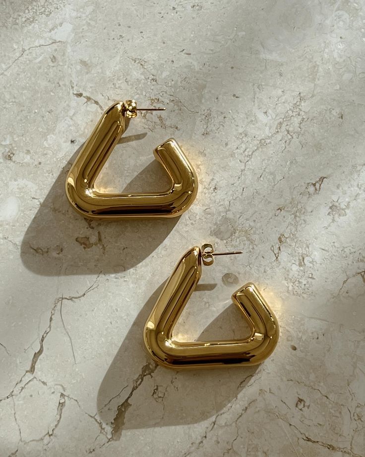 Route Triangle Hoop Earrings