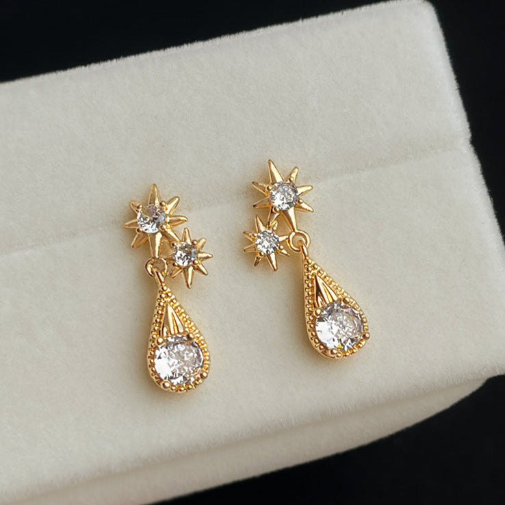 Solar White Sapphire Earrings