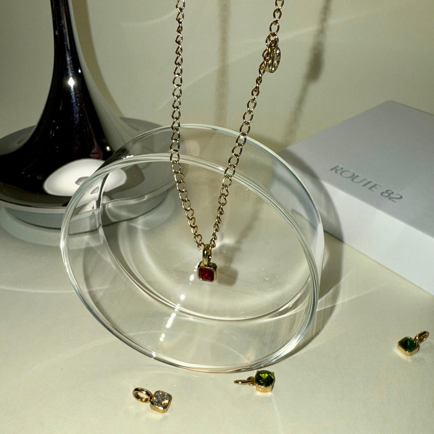 Birthstone Radiant Necklace - Personalised