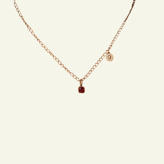 Birthstone Radiant Necklace - Personalised