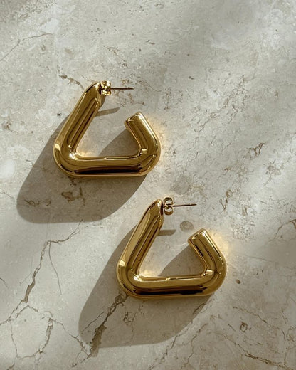 Route Triangle Hoop Earrings
