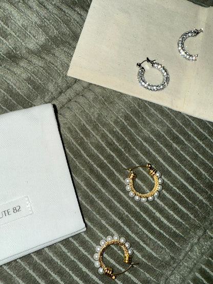 Regal Pearl Hoops